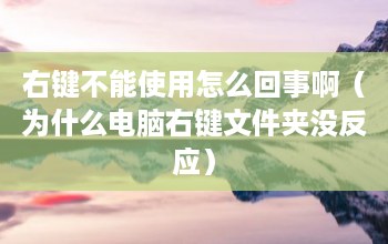 win桌面右擊無小工具 右鍵不工作怎么回事（為什么電腦右鍵文件夾沒有響應(yīng)）