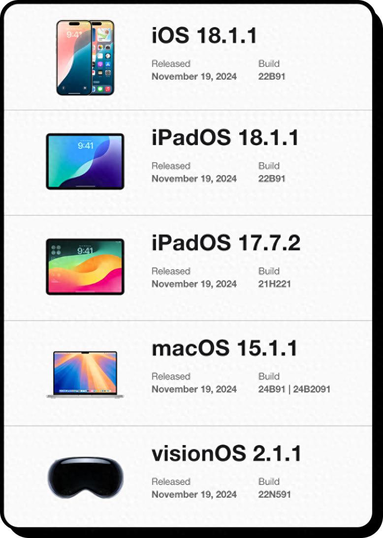 mac系統(tǒng)哪一版本最好用 蘋(píng)果推送iOS18.1.1及iOS17.7.2系統(tǒng)更新，建議所有用戶(hù)安裝